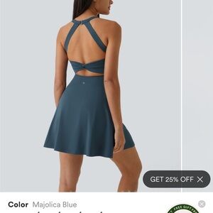 HALARA Majolica Blue Backless Dress